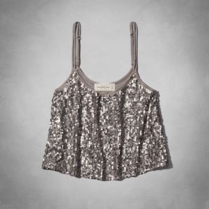 A&F GREY SEQUIN CAMI